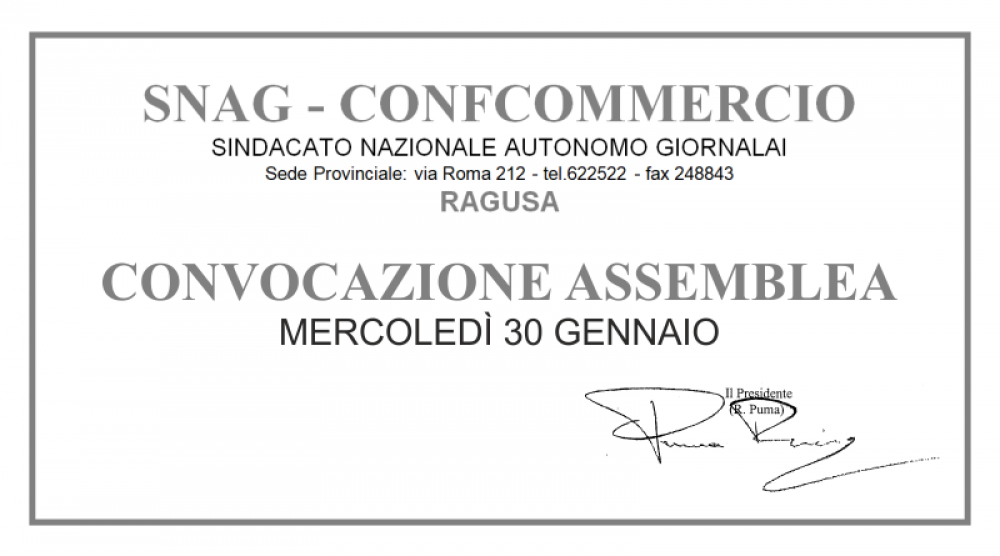 assemblea snag 30 gennaio